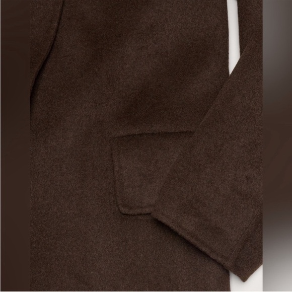 BRAND NEW! BR Chocolate Brown Oversized Double-Faced Wool Cape Coat - Picture 7 of 9